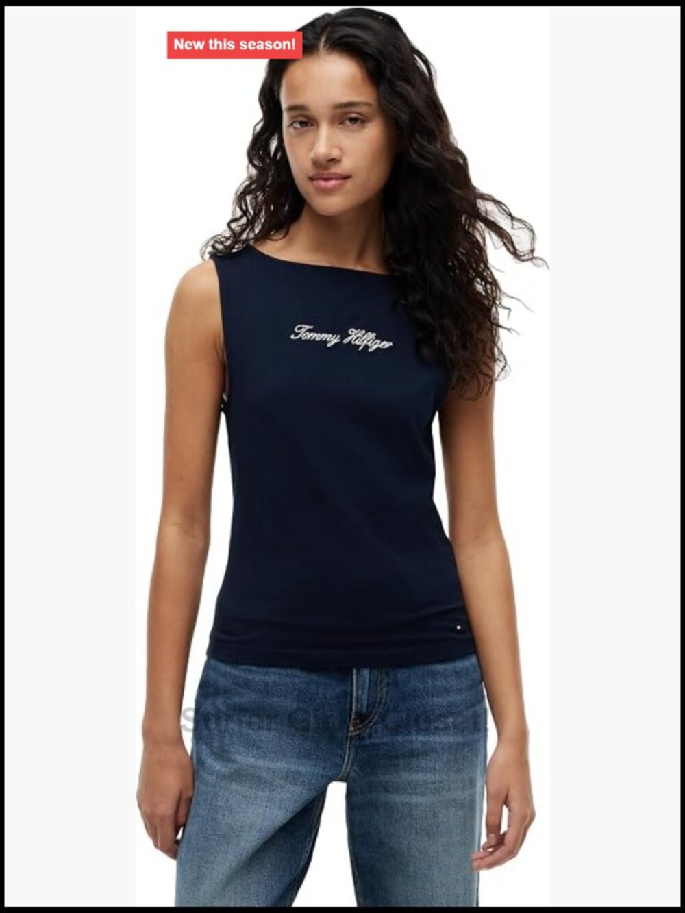 Sleeveless Cotton Boat Neck Tank Top Slim Fit Stretch